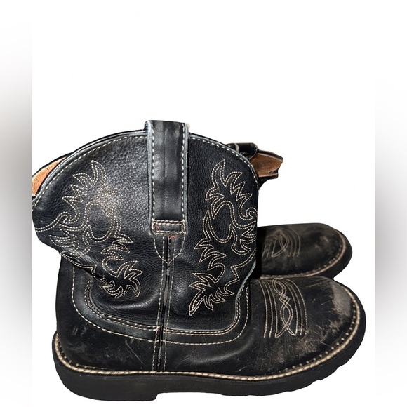 Ariat Fatbaby Boots Women's 7B Black Leather Embroidered Cowgirl Rodeo - Picture 1 of 6